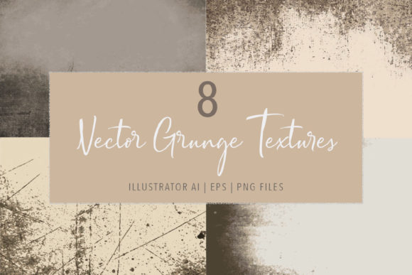 Download 8 Vector Grunge Distressed Textures - Text Collection
