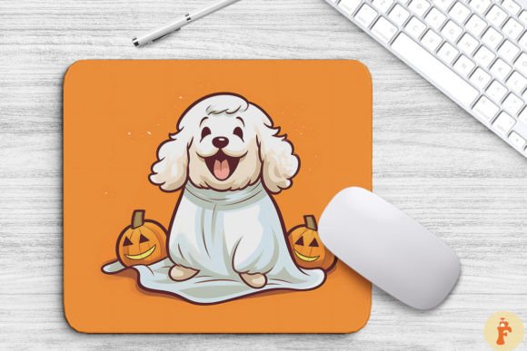 Download Kawaii Labradoodle Dog in Ghost Costume - Premium Resources