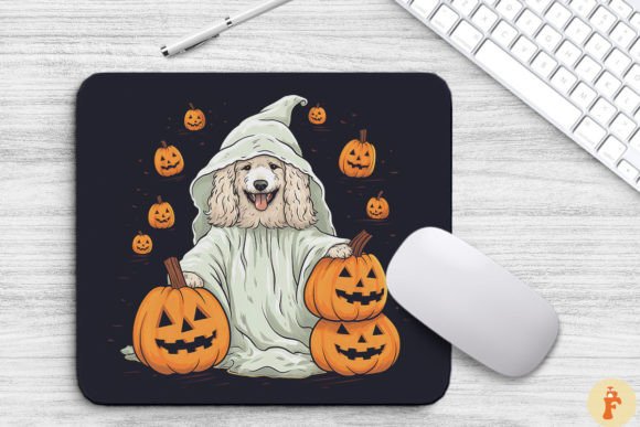 Download Happy Labradoodle Dog in Ghost Costume - Premium Resources