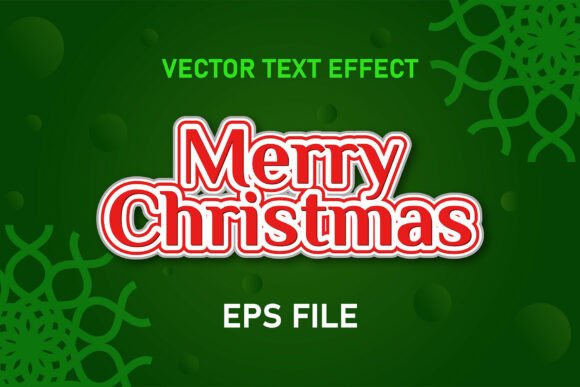 Download Merry Christmas Text Effect with Green - Text Collection