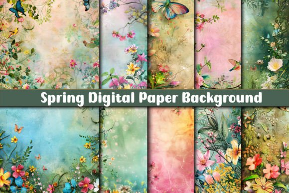 Download Spring Digital Paper Background - Premium Bundle